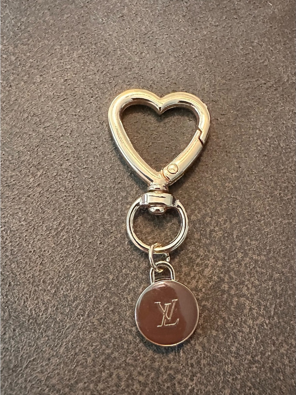 Heart-Shaped Keychain Charm in Gold